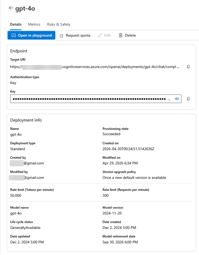 Keys and Endpoint